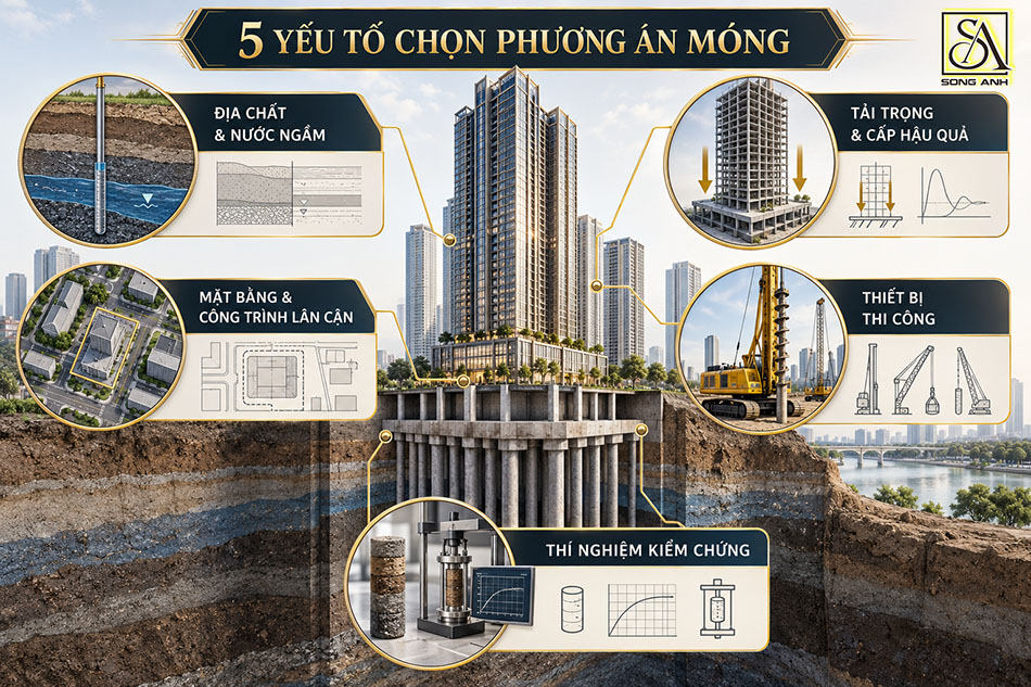 5 nhóm yếu tố quyết định phương án móng cho dự án cao tầng